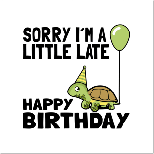 Funny Cute Turtle Birthday Gift Child Bday Present for Kids Posters and Art